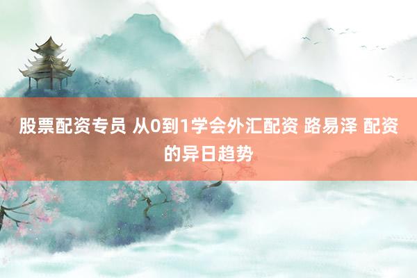 股票配资专员 从0到1学会外汇配资 路易泽 配资的异日趋势